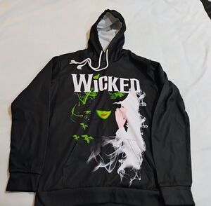 Wicked Graphic Black Hoodie with Green Accents